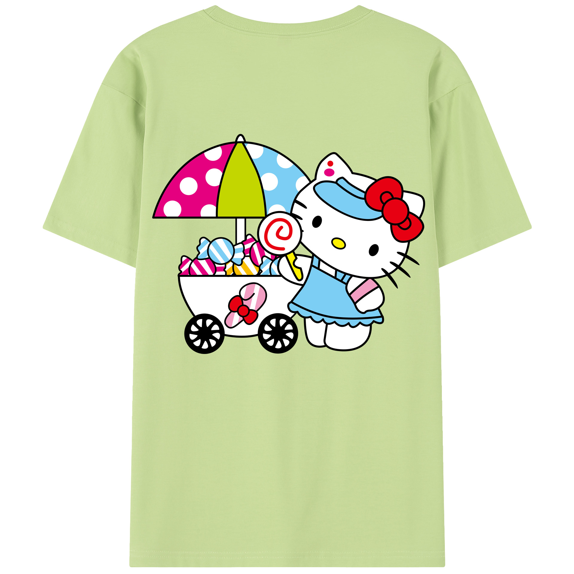 （画像用） Hello Kitty ハローキティ 綿100％半袖Tシャツ（背面プリント）